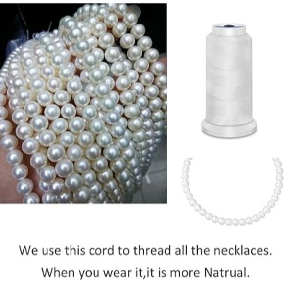 Glass Pearl Necklace & Earring Set 10mm Collar Faux Pearl Jewelry Set - Picture 4 of 6